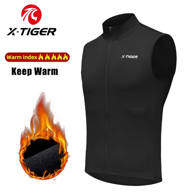 Mountain Biking Vest - X-TIGER Cycling Jacket Windproof and Warm