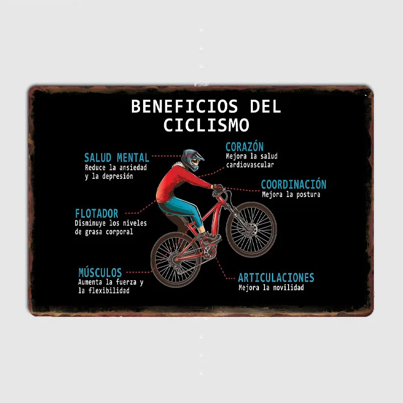 CYCLING BENEFITS Poster Mounta - Mountain Biking Benefits 评论和价格