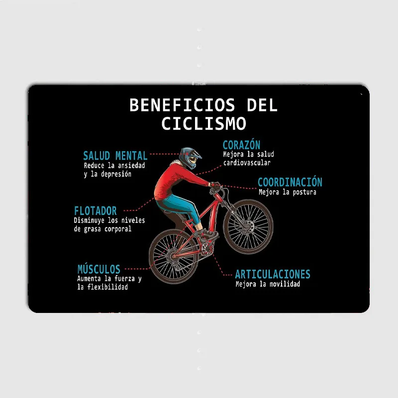 CYCLING BENEFITS Poster Mounta - Mountain Biking Benefits 评论和价格