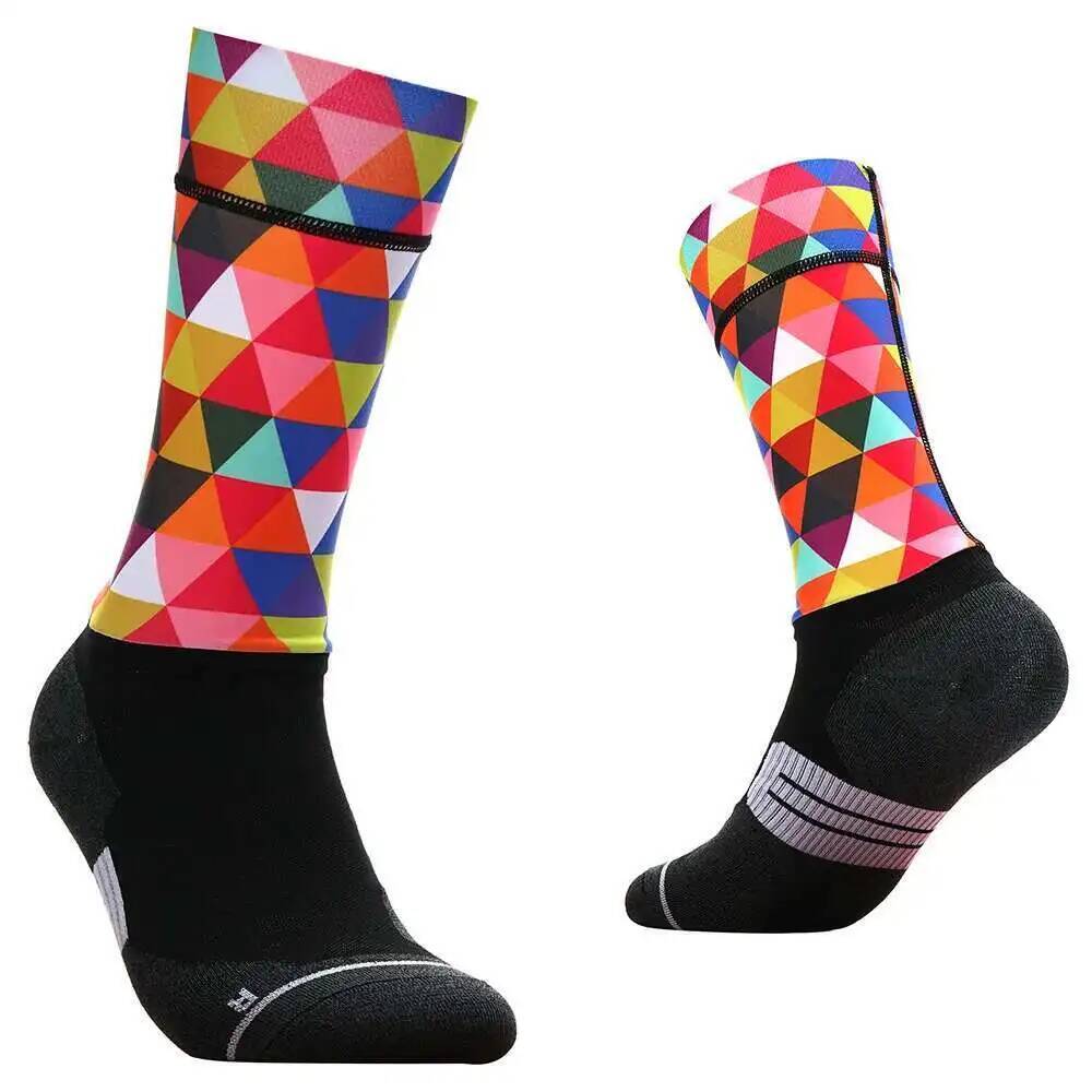 Vibrant Geometric Cycling Sock - Mountain Biking Socks 评论和价格